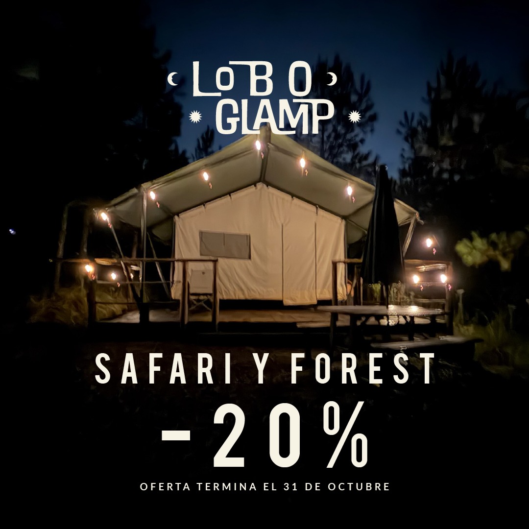 -20% en todas las tents de lobo glamp
