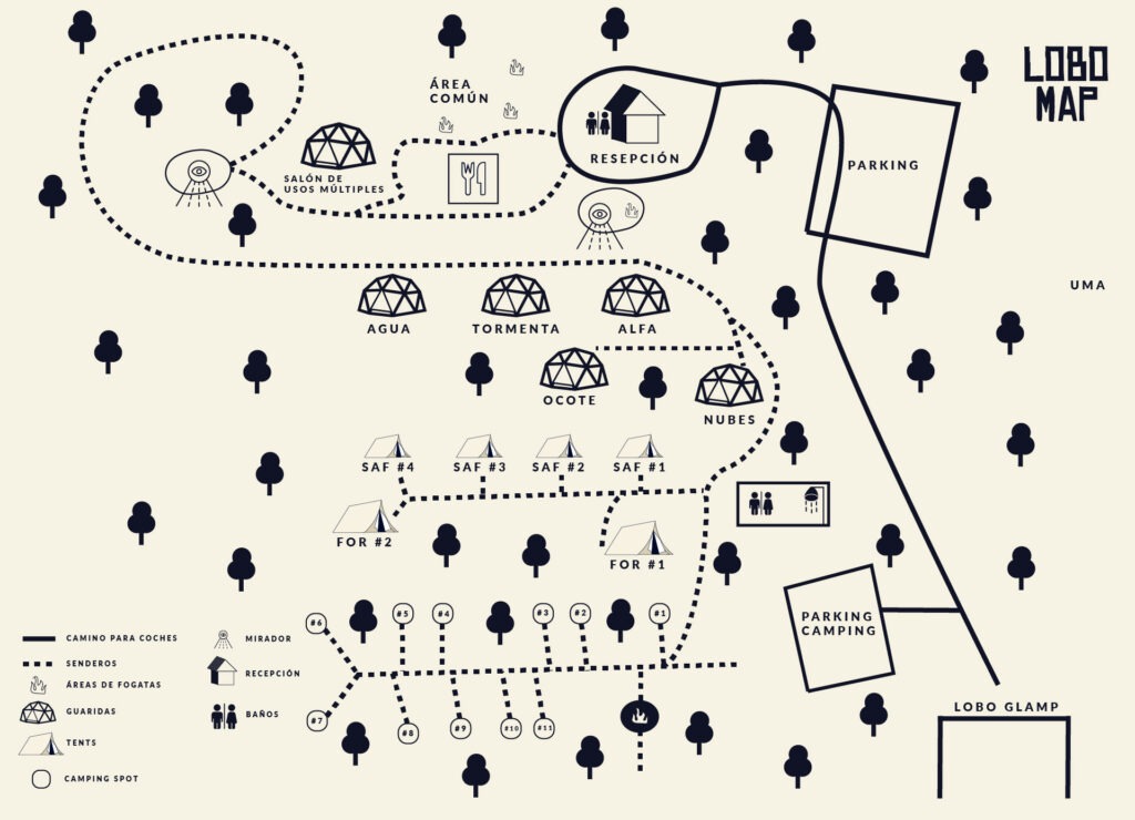 Mapa el complejo LOBO GLAMP